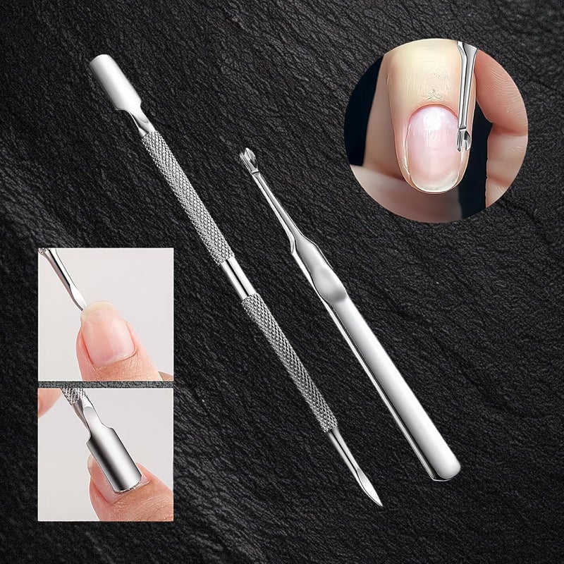 cmetta Cuticle Nipper, Polished Coated Durable Trimmer with Pusher, Nail Clipper with Fine Edge, Comfort Grip Cuticle Cutter and Remover Tool Kit for Nail Care (Yellow+Blue+Pusher) - Image 4